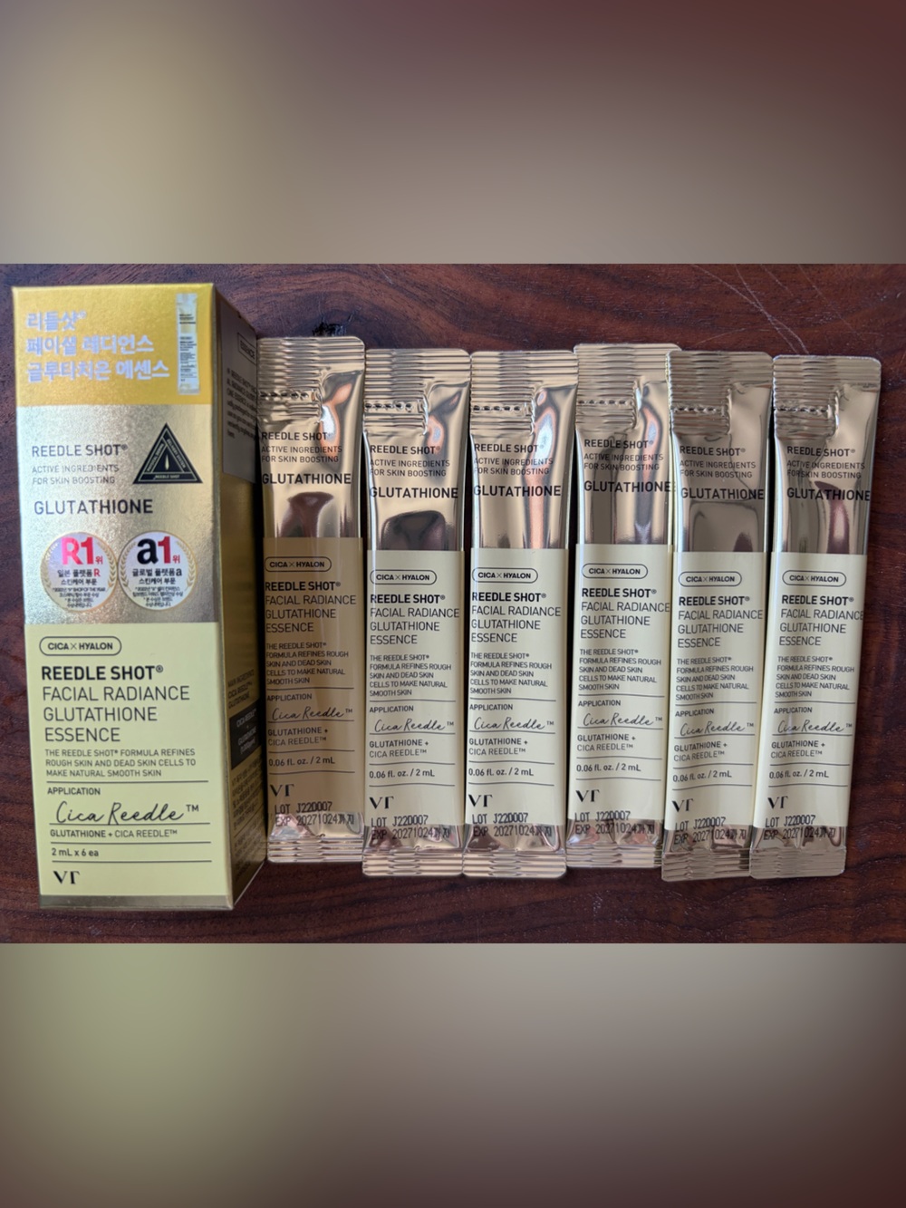VT REEDLE SHOT Facial Radiance Glutathione Essence – 2mL x 6 EACH